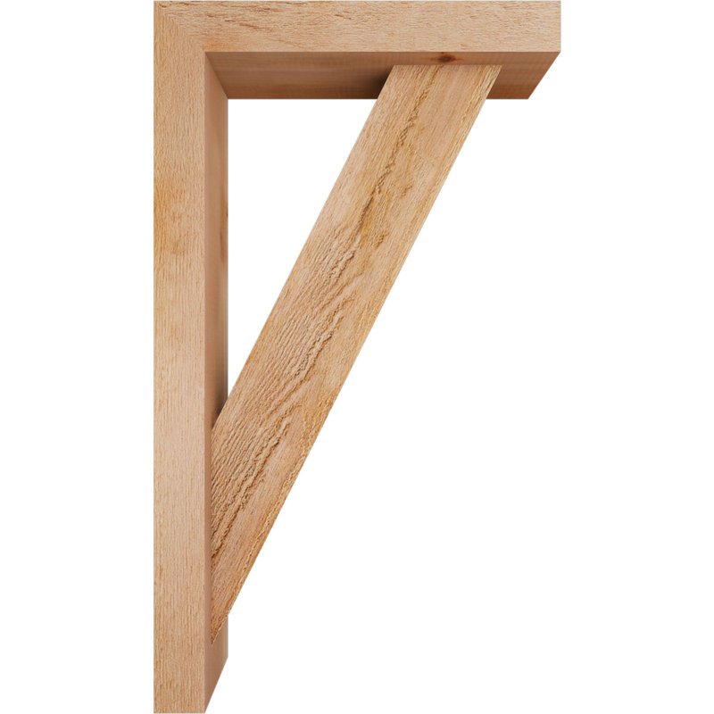 Traditional Block Bracket w/ Offset Brace, 28 x 16, 4"W Western Red Cedar (Rough Sawn)