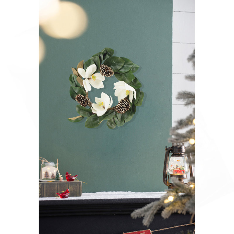Couronne de magnolia blanc crème 22 po