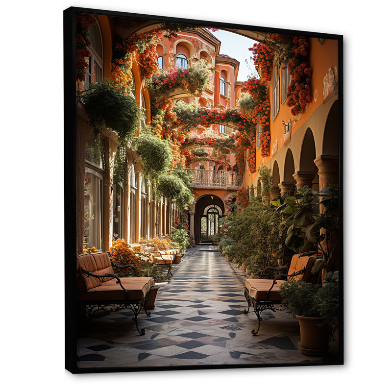 Espagnole, art mural espagnol, reproduction de paysage hacienda - Arabu espagnol hacienda, H 32 po x l 16 po x P 1 po