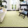 Dhurries Hand Woven Flat Weave Wool/Cotton Chevron Rug in Green/Ivory