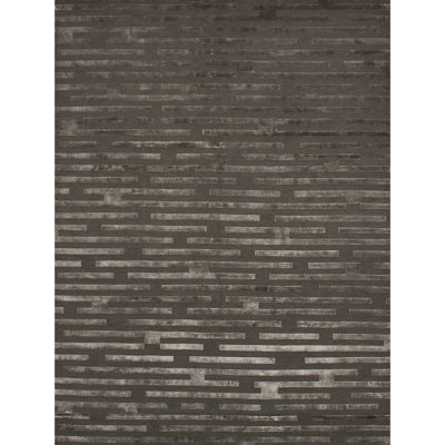 Striped Area Rug in Charcoal/Silver