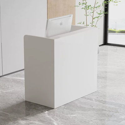 Minimalist Rectangular Manufactured Wood Reception Desk