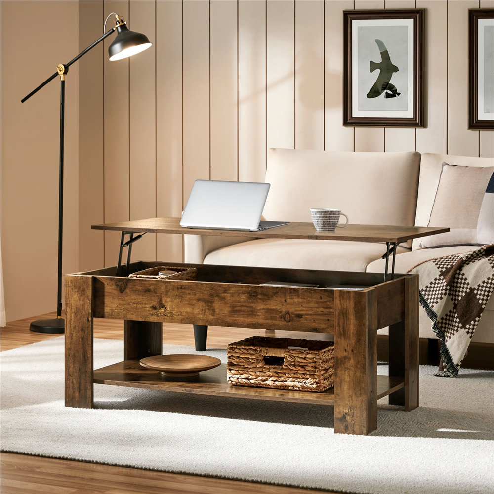 Lift Top Four Leg Coffee Table with Storage