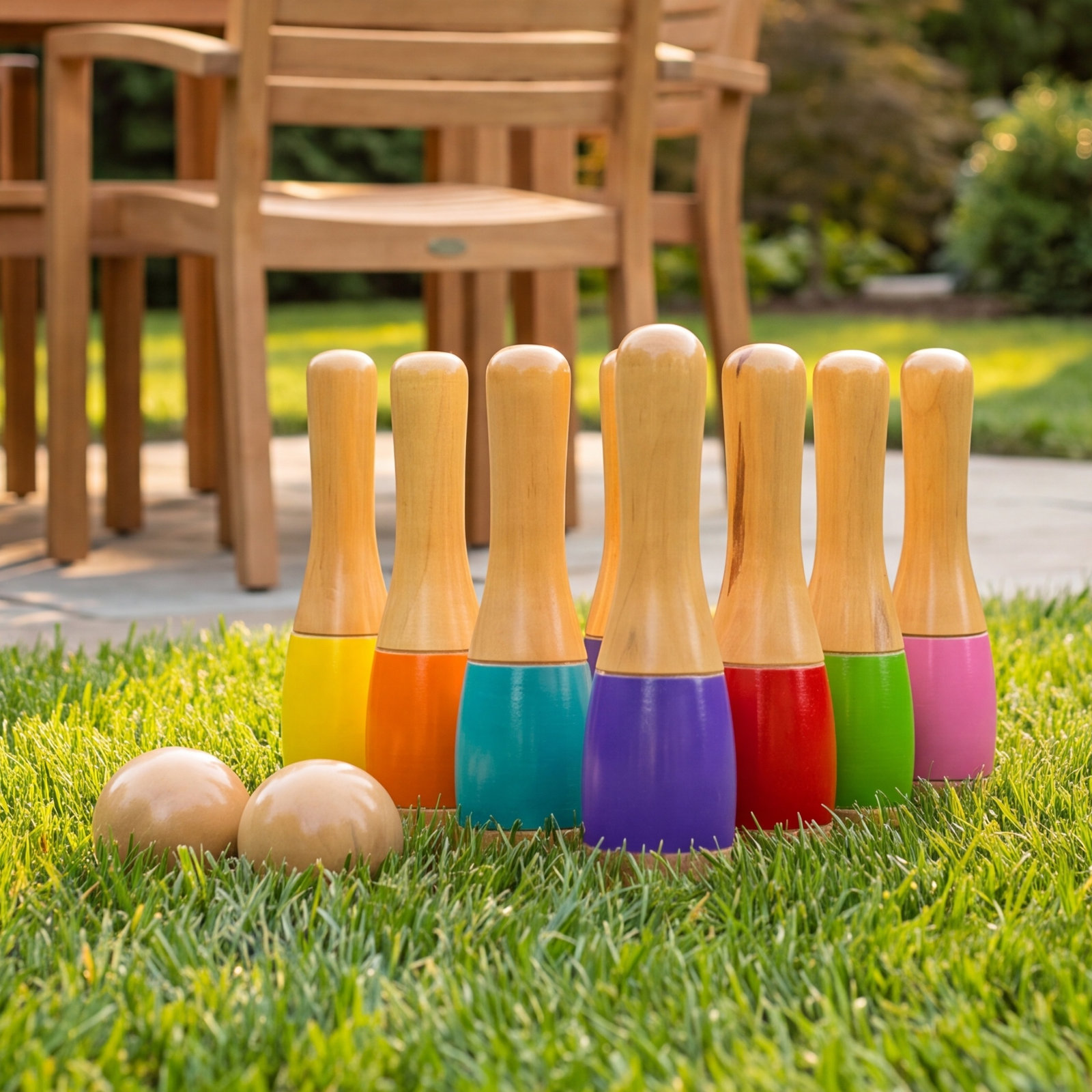 12-Piece Wood Bowling Set