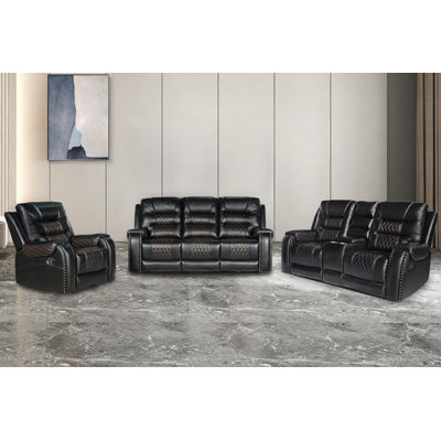 Lomawai 3 Piece Faux Leather Living Room Set -  Red Barrel StudioÂ®, DC3C94ECB731477CB99956B109B8C85B