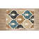 Altagracia Geometric Damask Ivory and Blue Soft Low Pile Area Rug