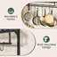 Metal Rectangle Wall Mounted Pot Rack