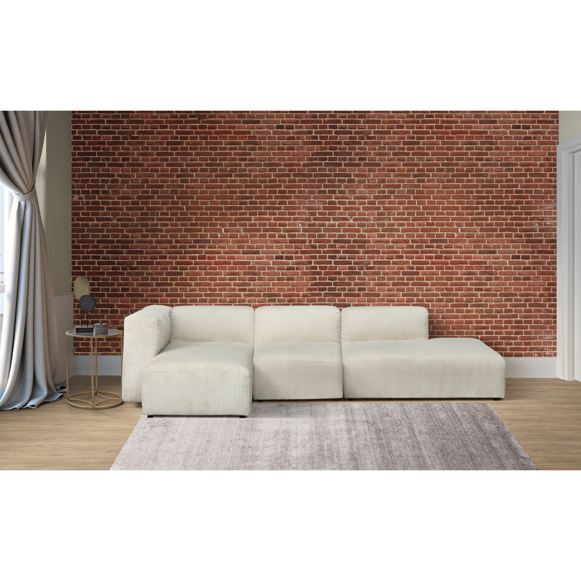 Winnie Modular Upholstered Chaise L-Sectional, Left Hand Facing