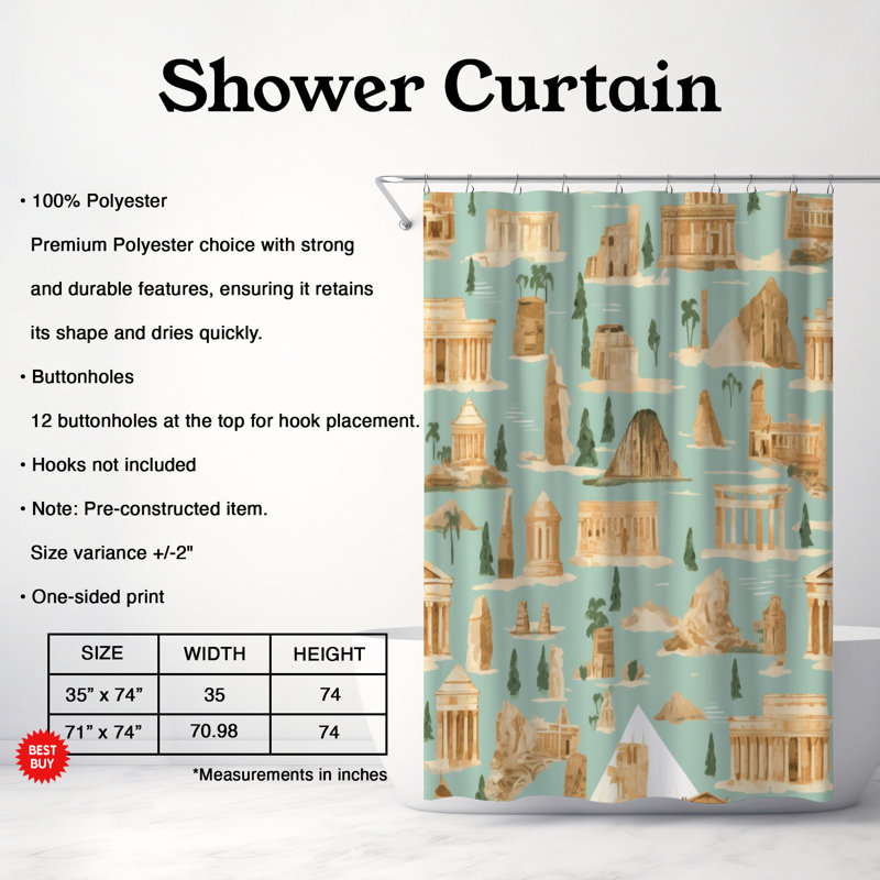 Millison Shower Curtain, 74"H x 71"W