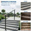 1 piece Adjustable Outdoor Handrail for 4 Steps – Weatherproof Non-Slip Garden Grab Rail with Installation Kit, Safety Support for Elderly on Exterior Stairs, matte black-130079869