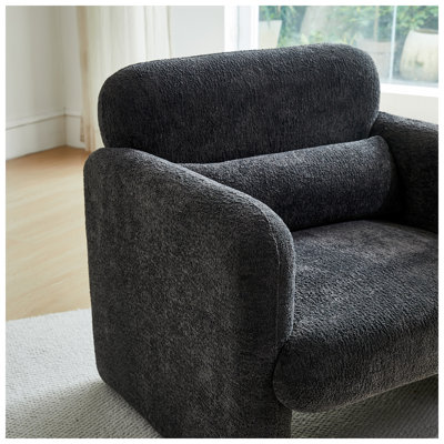 Modasi 33.86" W x 30.21" D x 31.5" H Solid Wood Velvet Upholstered Accent Chair