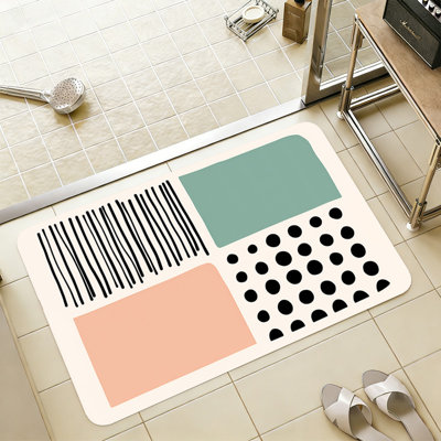 Tapis de salle de bain mince antidérapant lavable à la machine