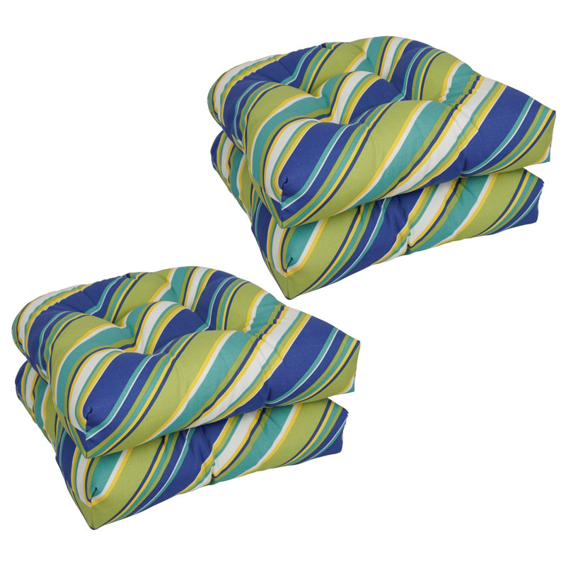 Outdoor 5'' Seat Cushion, Green/Yellow