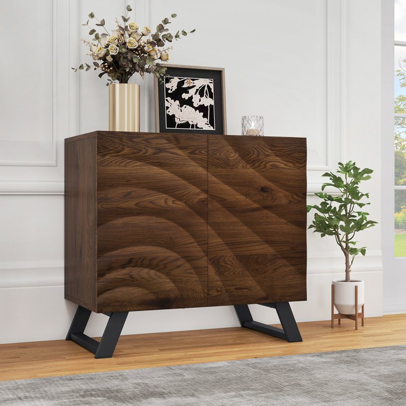 31.5" Wide 2 Door Wood Accent Cabinet Storage Cabinet with Adjustable Shelf