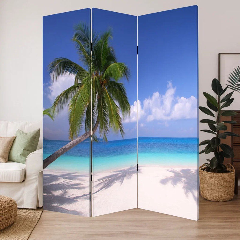 Alastair 48'' W x 72'' H 3 - Panel Solid Wood Folding Room Divider
