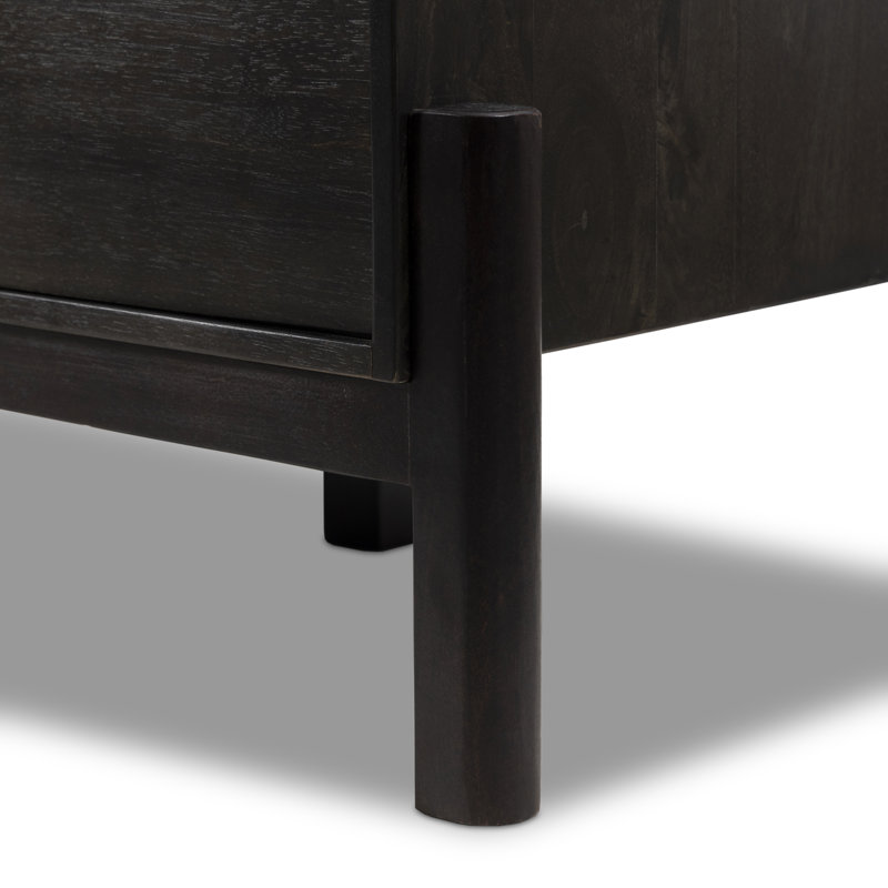 Reza Media Console, Worn Black Parawood