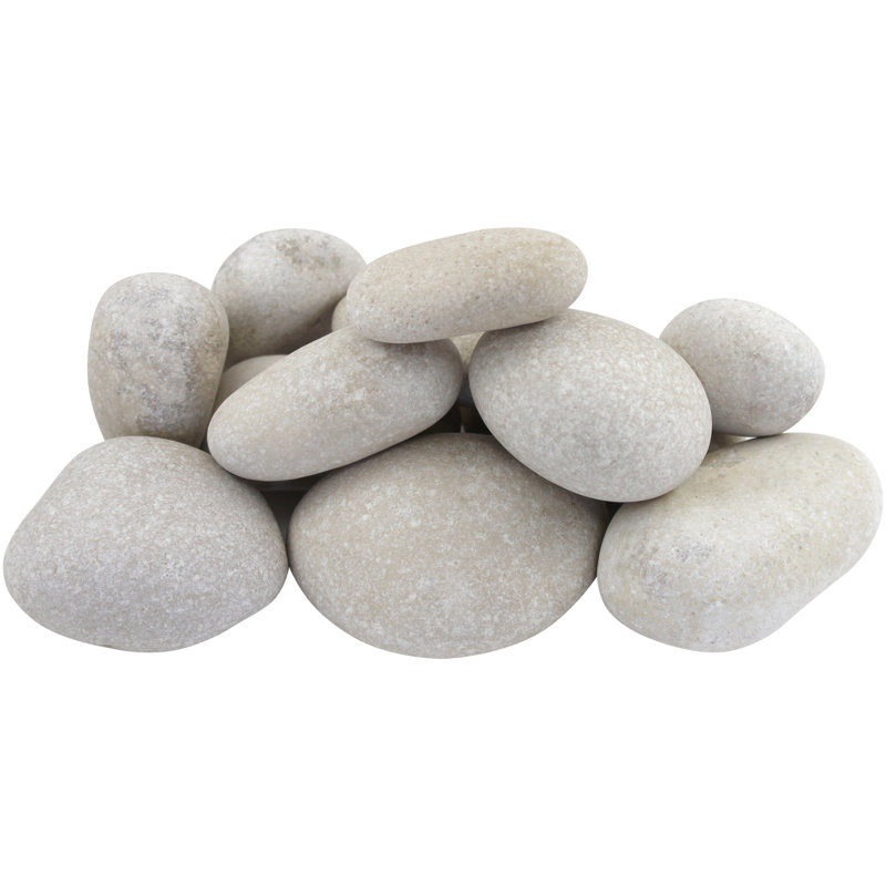 Large White Caribbean Beach Pebbles for Landscaping, 30 lb Bag