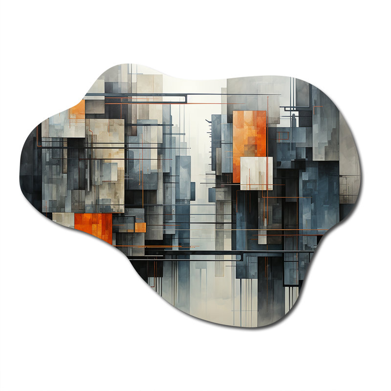 Clemencia - Hard Edge, peinture asymétrique, art mural en métal, nuage moderne, H 27 po x l 35 po
