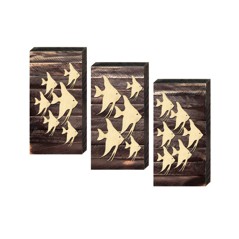 Ensemble de décoration murales en bois 3 pièces, H 30 po x l 12 po