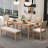 Vintage Extendable Dining Table Set for 6 with 4 Chairs & Bench, 59 to 72-Inch Rustic Farmhouse Kitchen Table Set with Distressed Finish and Retro Carved Legs-1793550587
