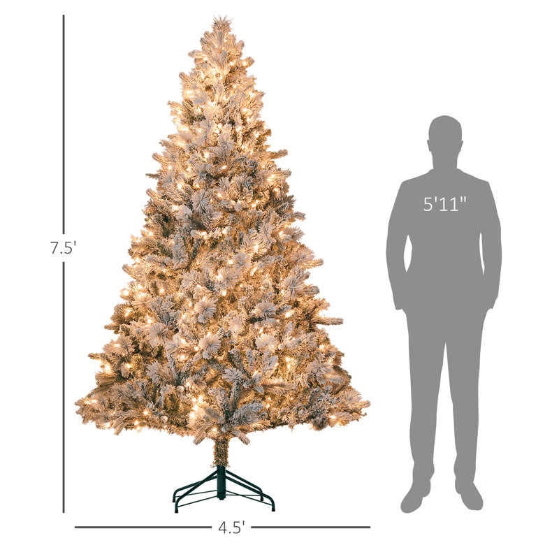 Arbre de Noël artificiel pré-éclairé avec lumières, 7.5'