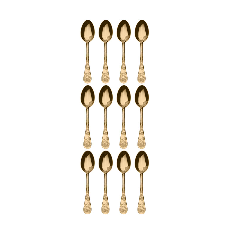 Venere Espresso Spoon - 12 Pieces, Gold