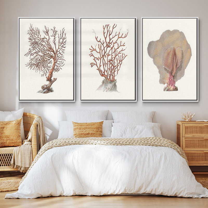 Sandstone Peel I - ensemble de 3 reproductions sur toile, Blanc, H 40 po x l 78 po