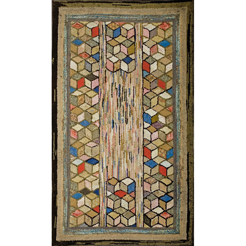 Tapis américain en laine à crochets