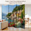 Cloison pliante 6 panneaux paravent fleurs royales Varenna Lac de Côme Italie toile séparateur de cloison de protection autoportante cloison d'intimité