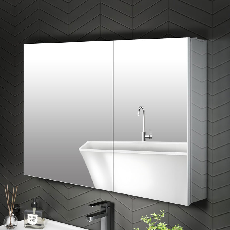 Armoire à pharmacie encastrée ou à fixation en surface avec miroir, H 36 po x l 24 po x P 5,08 po