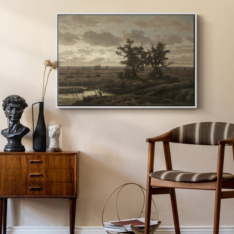 Paysage rétro - CDLX, Toile encadrée flottée blanche, H 27 po x l 41 po x P 2 po