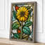 Stained Glass Daisy Botanical - Wrapped Canvas-449549779-449549780