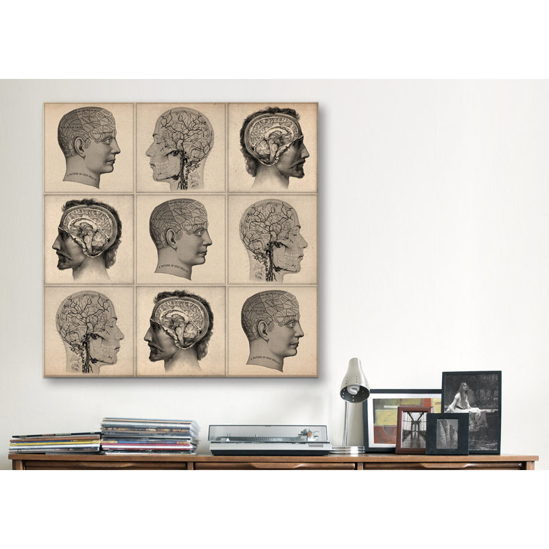 « human head », reproduction d’art sur toile Cartography, H 37 po x l 37 po x P 0,75 po