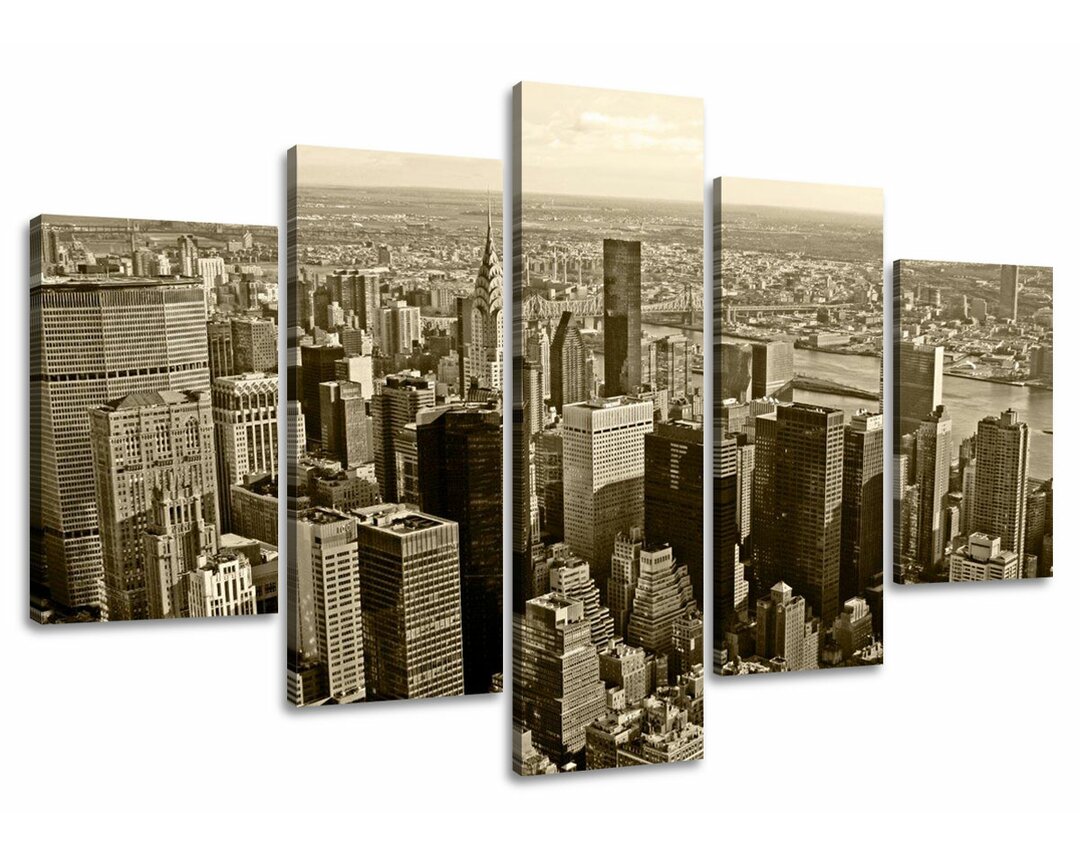 5-tlg. Leinwandbilder-Set New York Skyline