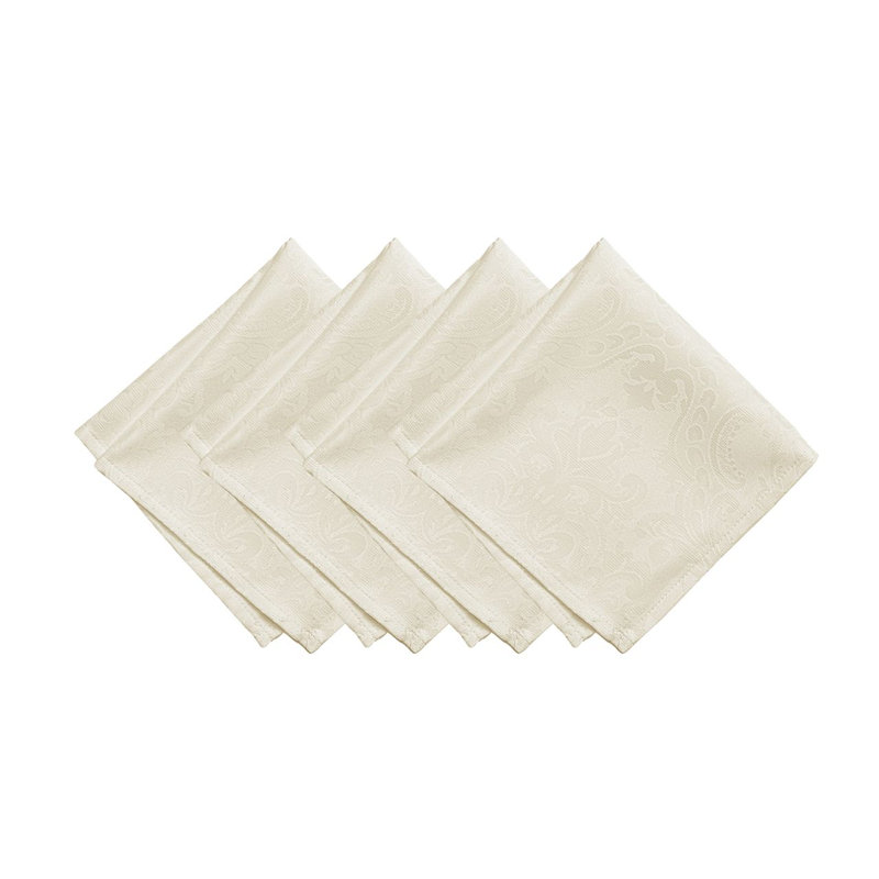 Serviette de table en jacquard tissé Corson 17 po x 17 po Corson, Ivoire