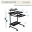 Chariot d'ordinateur compact avec rangement
