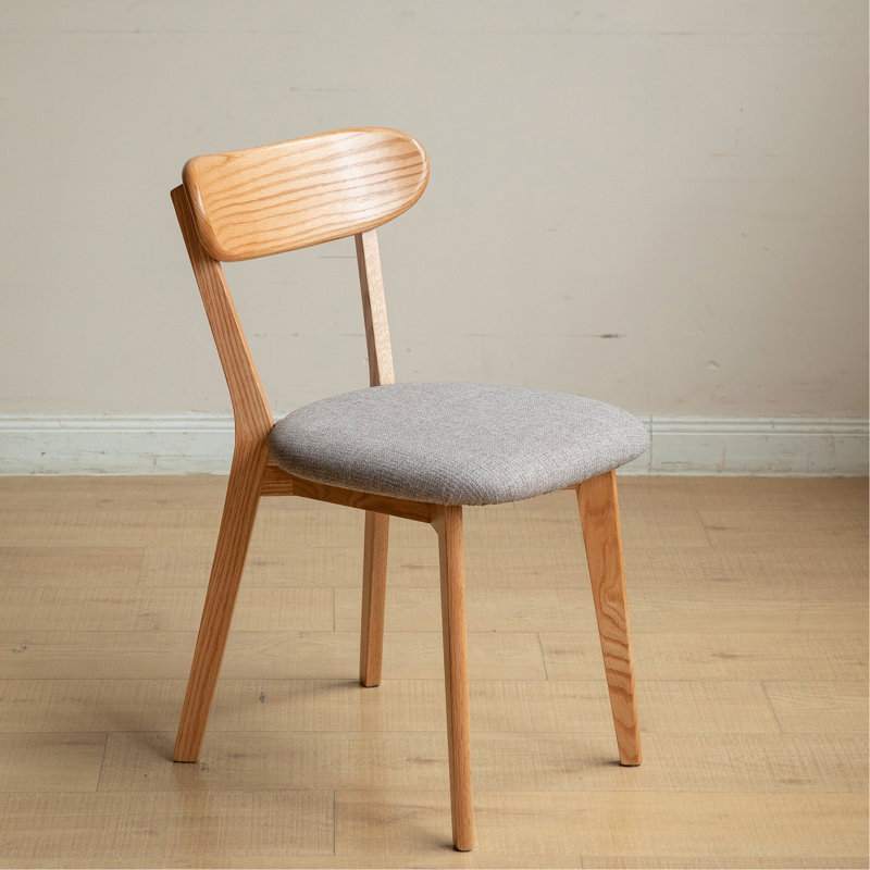 Chaise de salle à manger, 1, Gris clair, Naturel / naturel
