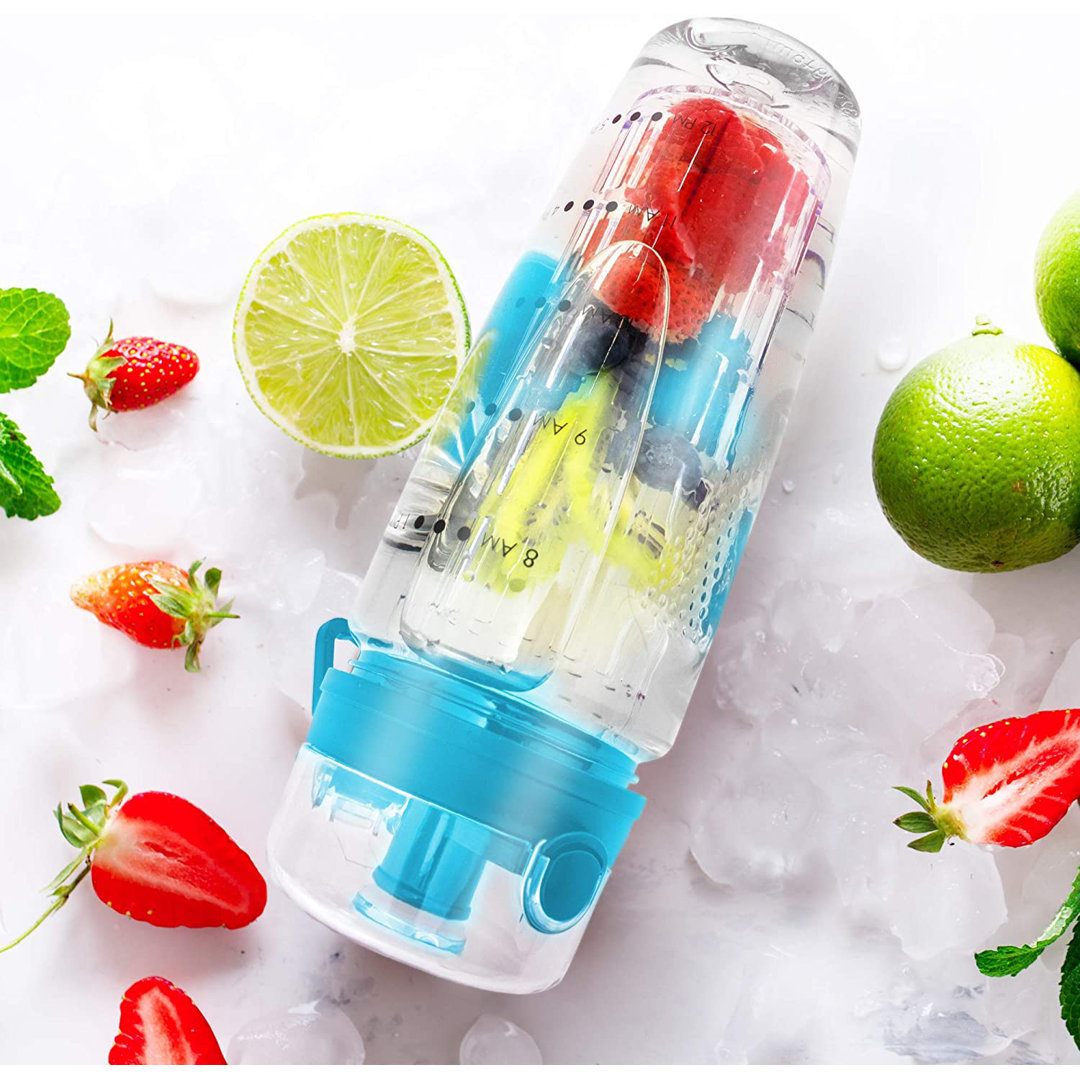 Zulay Kitchen Portable Water Bottle with Fruit Infuser 34 oz Zulay Kitchen 