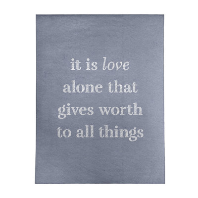 Tapis en poly-chenille à citation manuscrite love
