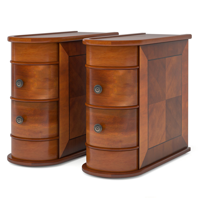 Belanna Solid Wood 2 - Drawer End Table Set, Brown