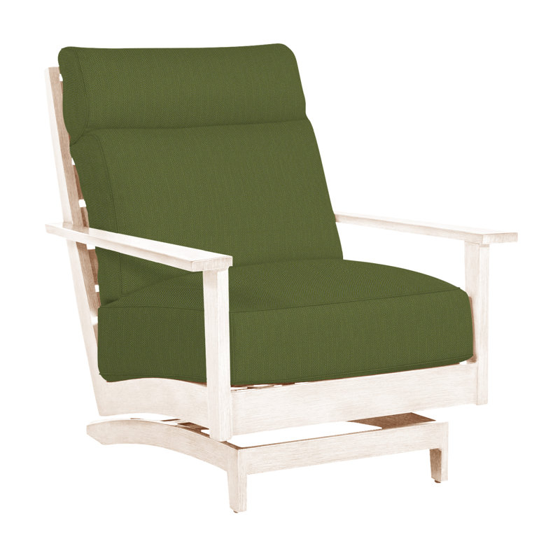 Kennebunkport Patio Lounge Chair with Cushions, Oyster, Welt + Standard fill, Linen Forest