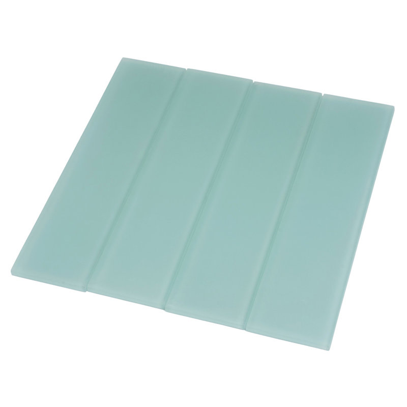 3"X 12" Matte Finished Glass Subway Tile, Light Blue