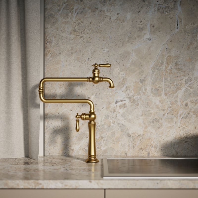 Artifacts® Single-Hole Deck-Mount Pot Filler with Extended Spout, Oil-Rubbed Bronze