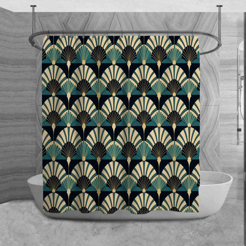 Toiya Geometric Shower Curtain, H 84 po x l 70 po