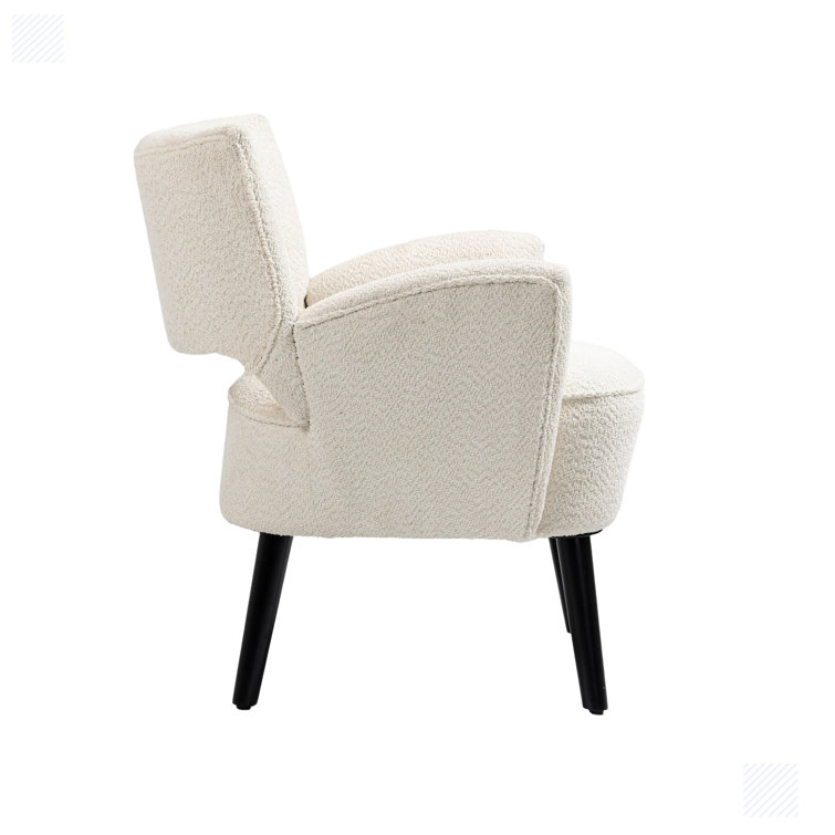 Ebern Designs Jovann 38.5'' Wide Modern Super Soft Chenille Accent Chair  with Padded Armrest