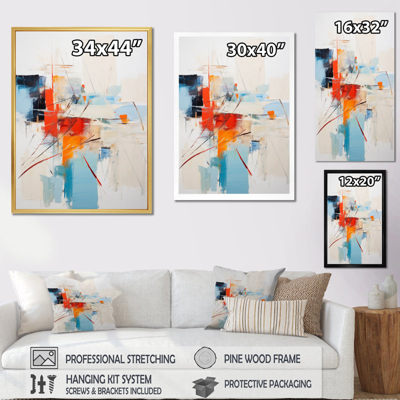 «Ephemeral Silence Minimal Abstract», reproduction d'art sur toile, H 32 po x l 24 po x P 1 po, Cadre flottant blanc