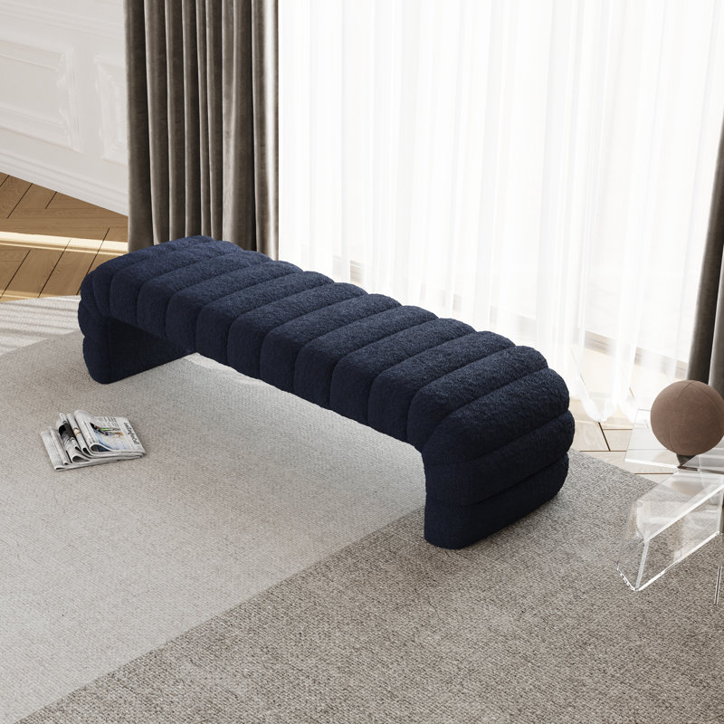 Banc en chenille capitonné Modern, Marine