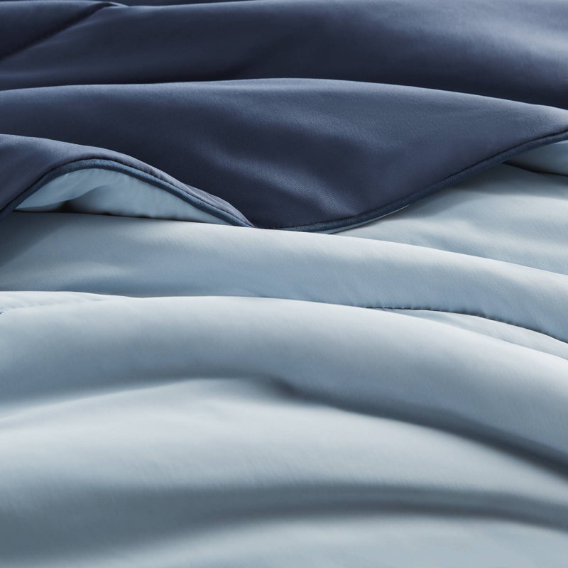 Cooling And Reversible Tencel Bedding Sets, Full/queen Comforter In Blue