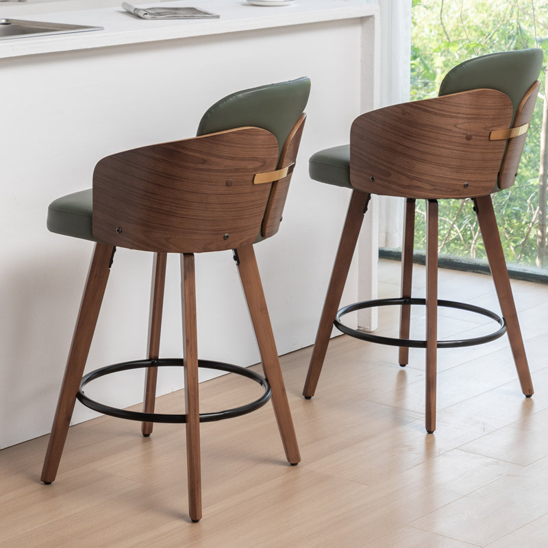 Tyandra Swivel Bar Stool, Green, Counter Stool (66cm Seat Height)