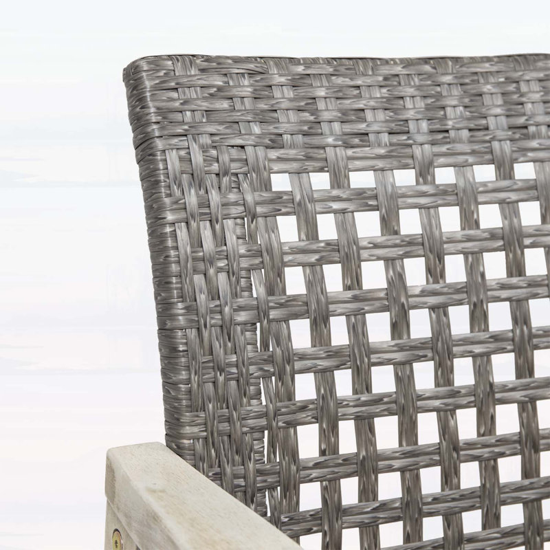 Ensemble de 2 chaises de salle à manger durables en bois d'acacia et en osier, parfaites pour une utilisation intérieure et extérieure avec style exotique et confort
